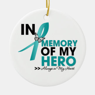 Adorno De Cerámica Tributo por cáncer de ovario en memoria de mi héro