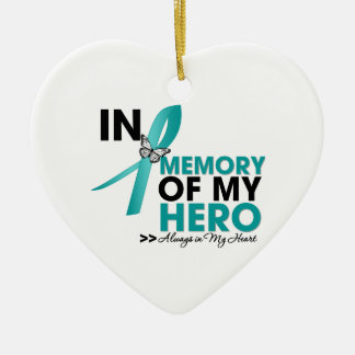 Adorno De Cerámica Tributo por cáncer de ovario en memoria de mi héro