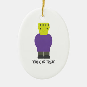 Adorno De Cerámica Trick o Treat- Cute Frankenstein