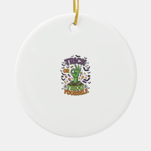 Adorno De Cerámica Trick Or Treat Yourself Mano de Zombie Halloween C