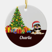 Tricolor Corgi ,árbol de navidad con nombre 2022