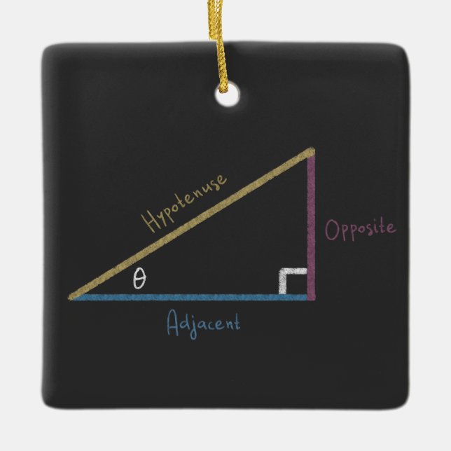 Adorno De Cerámica Trigonometría triangular derecha sine coseno tange (Anverso)
