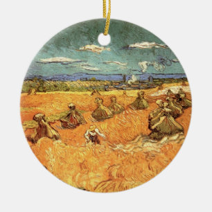 Adorno De Cerámica Trigos apilados con segador de Vincent van Gogh