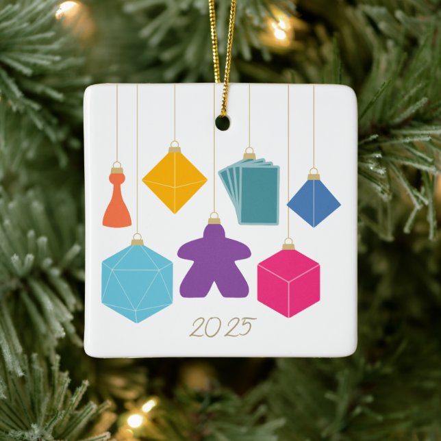 Adorno De Cerámica Trim the Tree with Board Games Ceramic Ornament (Árbol)