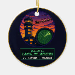 Adorno De Cerámica Trineo 1 Aprobado para Despegue ATC Navidad