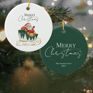 Adorno De Cerámica Trineo de Santa Navidad
