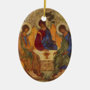 Adorno De Cerámica Trinidad de Rublev en la tabla