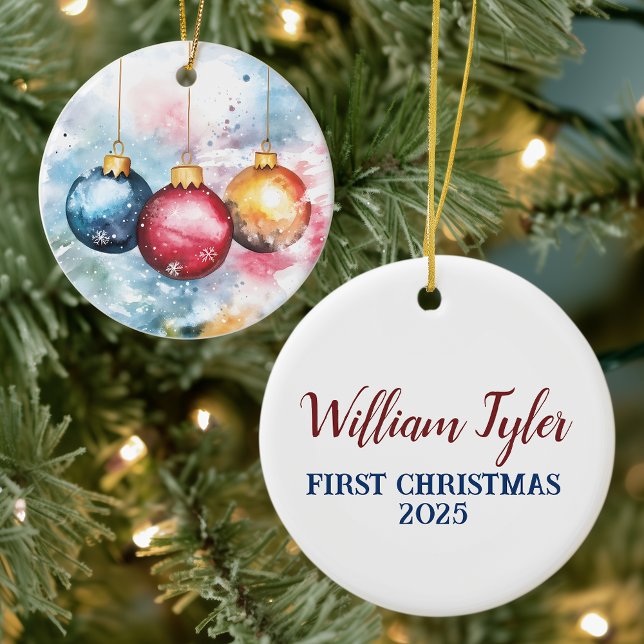 Adorno De Cerámica Trío acuarela de los baubles Navidades (Subido por el creador)