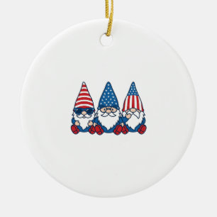Adorno De Cerámica Trío de gnomos patrióticos diseño de camiseta vect
