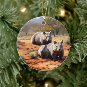 Adorno De Cerámica Trío de las salidas: Wombat Wanderers,