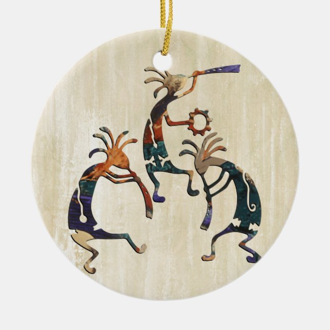 Adorno De Cerámica Trío musical de KOKOPELLI + tus ideas (Frente)