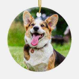 Adorno De Cerámica Triple color Pembroke Welsh Corgi Perro Cachorro