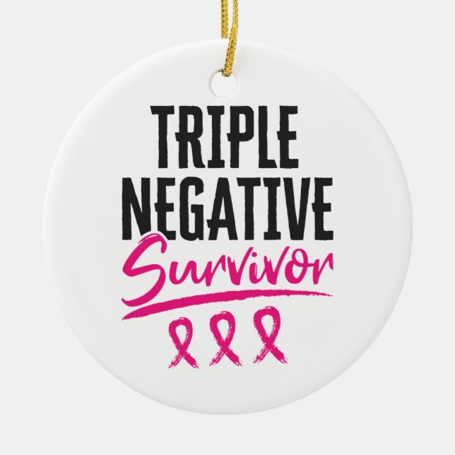 Adorno De Cerámica Triple sobreviviente negativo TNBC Cáncer de Mama (Frente)