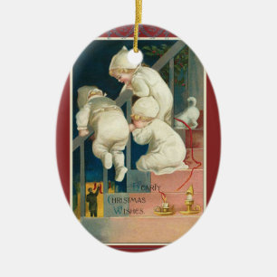 Adorno De Cerámica Triplet Christmas Ornament vintage Victorian