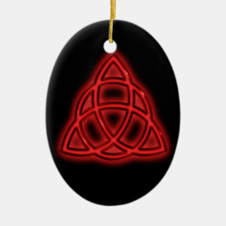 Adorno De Cerámica Triquetra Roja Brillante