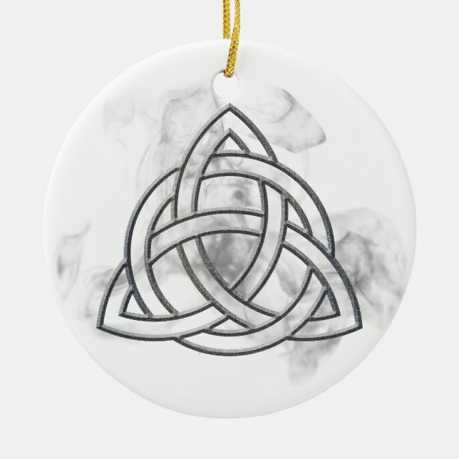 Adorno De Cerámica Triquetra Silver Bevel (Frente)