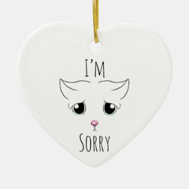 Adorno De Cerámica Triste cara de gato: Lo siento