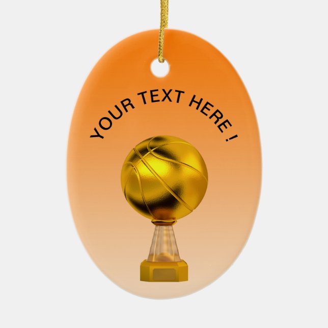 Adorno De Cerámica Trofeo de Oro de Baloncesto (Frente)