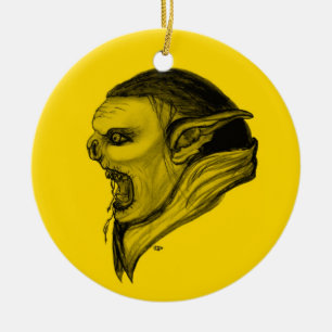 Adorno De Cerámica Troll schwarz gelb design