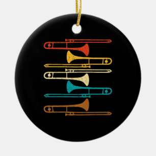 Adorno De Cerámica Trombona Retro - Jazz