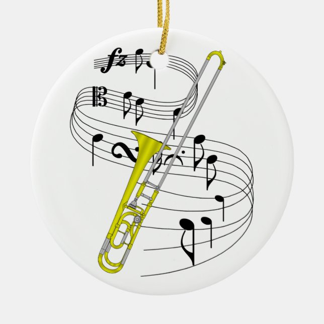 Adorno De Cerámica Trombone (Frente)