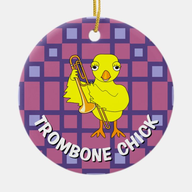 Adorno De Cerámica Trombone Chick (Frente)