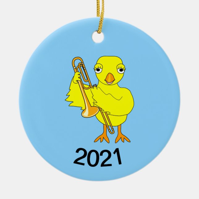 Adorno De Cerámica Trombone Chick (Frente)