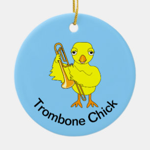 Adorno De Cerámica Trombone Chick