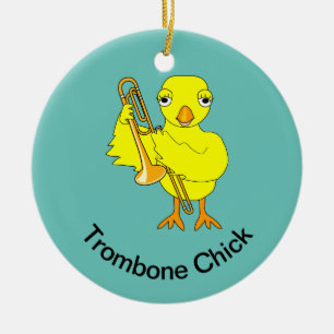 Adorno De Cerámica Trombone Chick