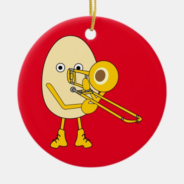 Adorno De Cerámica Trombone Egghead (Frente)