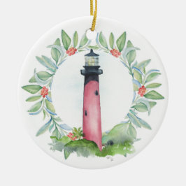 Adorno De Cerámica Tropical Christmas Tree Ornament Lighthouse