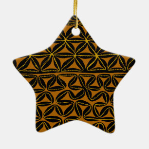 Adorno De Cerámica Tropical Tribal South Seas Tapa