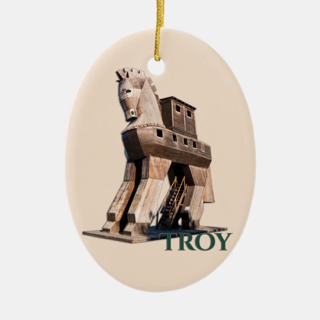 Adorno De Cerámica Troya: Caballo de Troya (Frente)