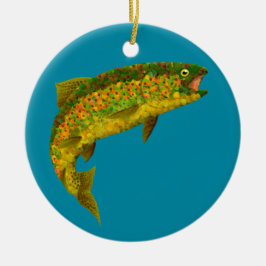 Adorno De Cerámica Trucha arco iris de hoja de lápiz 3