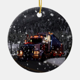Adorno De Cerámica Truck Driver Christmas