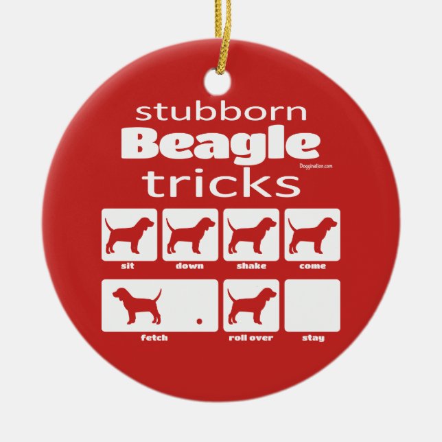 Adorno De Cerámica Trucos de Beagle (Frente)