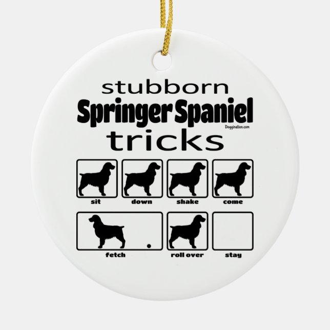 Adorno De Cerámica Trucos esterbborn Springer Spaniel (Frente)