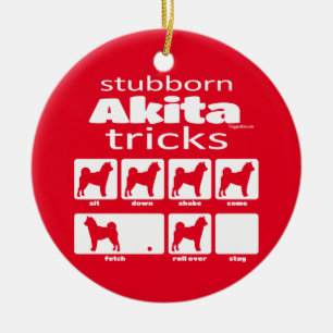 Adorno De Cerámica Trucos obstinados de Akita
