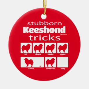 Adorno De Cerámica Trucos obstinados de Keeshond