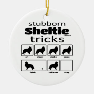Adorno De Cerámica Trucos obstinados de Sheltie