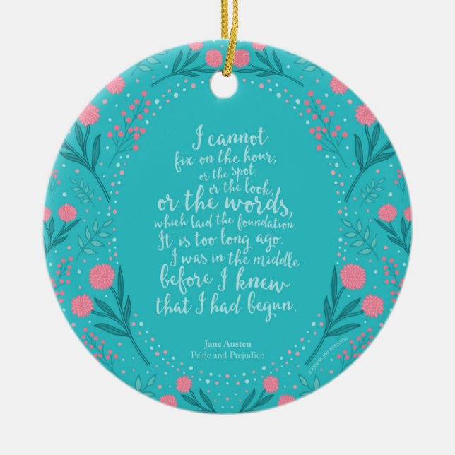 Adorno De Cerámica Trullo del orgullo y del perjuicio de Jane Austen (Frente)
