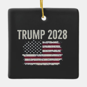 Adorno De Cerámica Trump 2028 Bandera Americana Elección Presidente