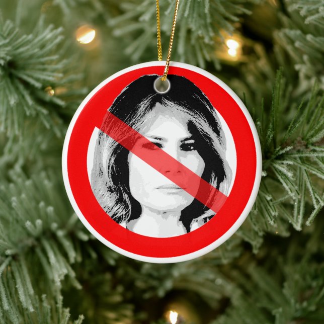 Adorno De Cerámica Trump anti-Melania cruzó la cara (Árbol)