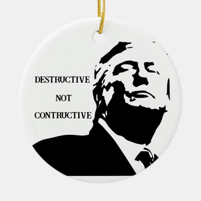 Adorno De Cerámica Trump/Destructive Ceramic Ornament (Frente)