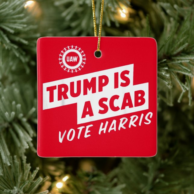 Adorno De Cerámica Trump es un presidente de Scab Vote Harris 2024 (Árbol)