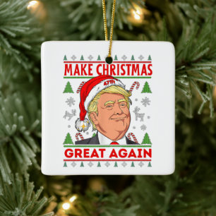 Adorno De Cerámica Trump Feliz Navidad, Donald Trump