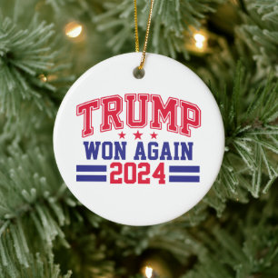 Adorno De Cerámica Trump ganó de nuevo 2024