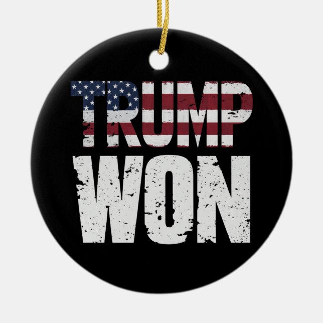 Adorno De Cerámica Trump ganó las elecciones de 2024 con el 47° presi (Frente)
