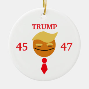 Adorno De Cerámica Trump Happy Face with Tie - 45/47