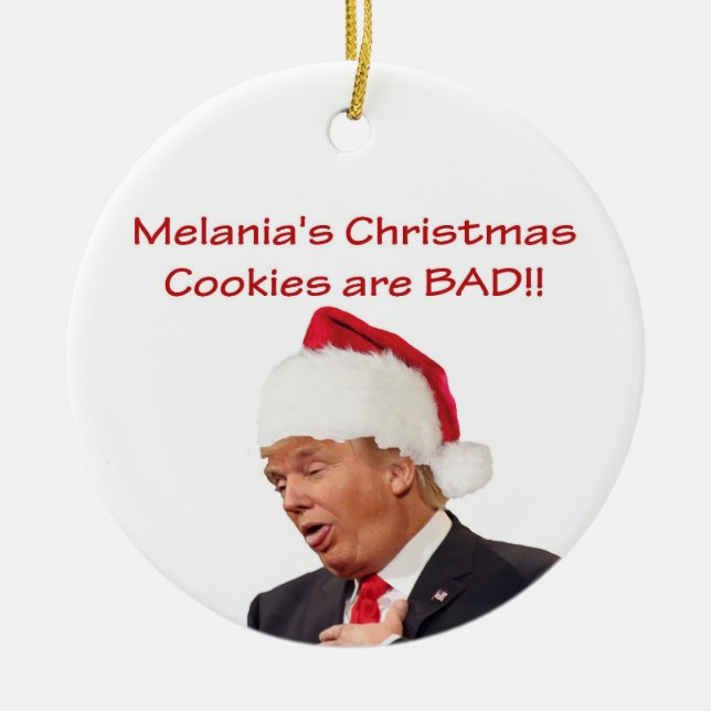 Adorno De Cerámica Trump, ¡las galletas de los Navidades de Melania s (Frente)